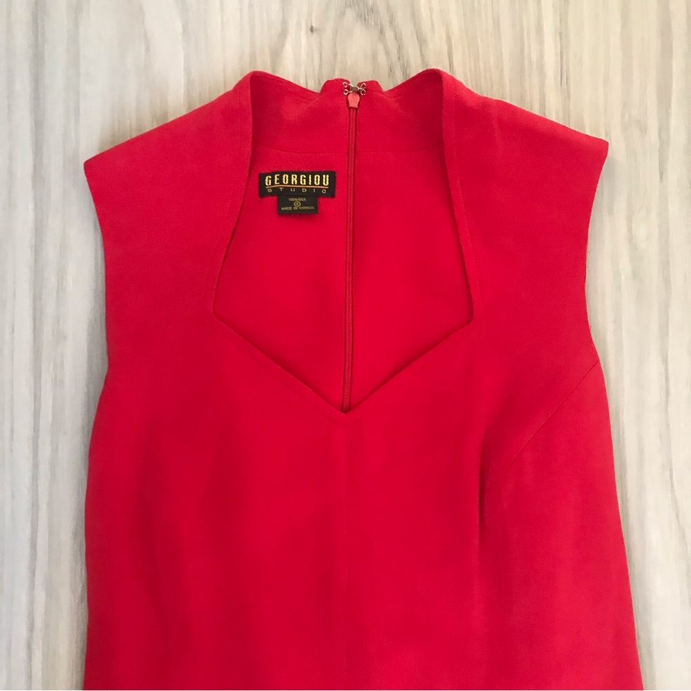 🔻sale Vintage 90s Georgiou Studio red silk dress